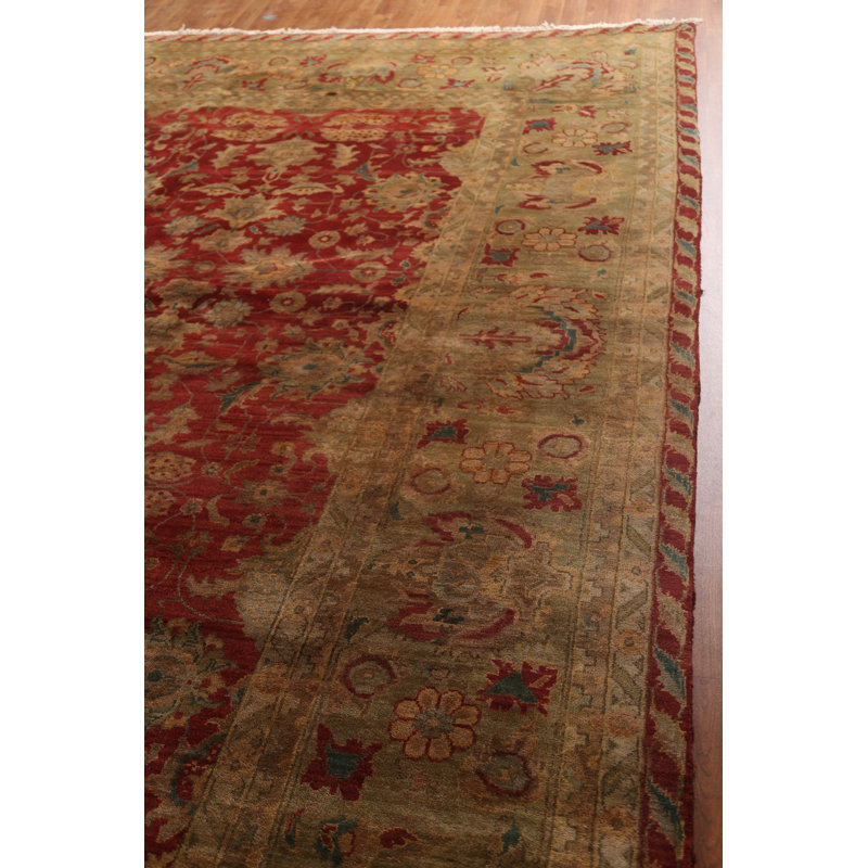 One-of-a-Kind Rectangle 15'11'' x 26'1'' New Age Rectangle Wool Area Rug in Beige and Red