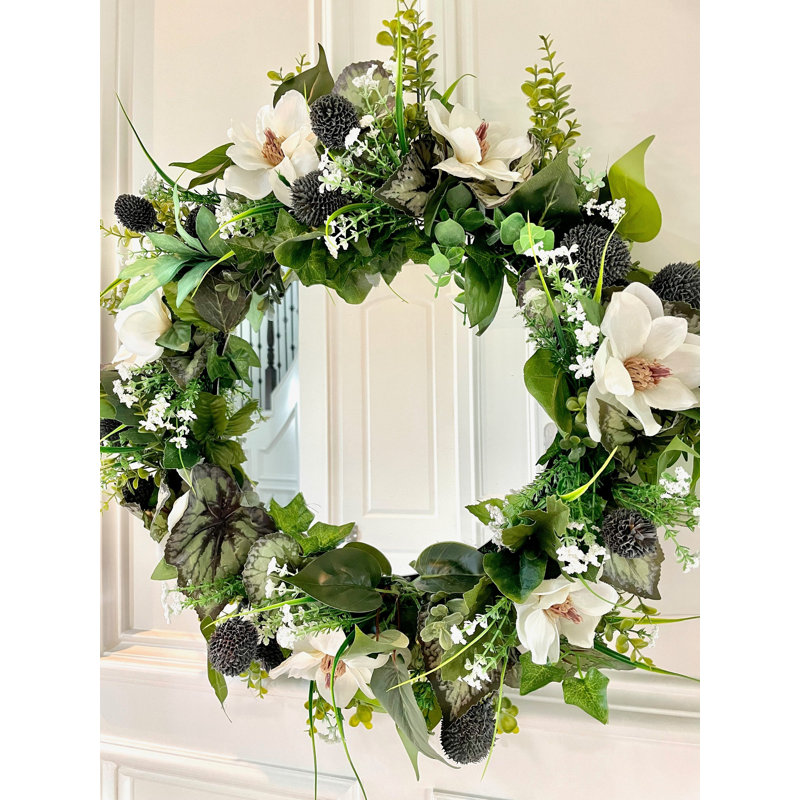 Couronne miroir en soie 23 po