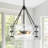 5-light Drum Chandeliers With Textured Glass -844178650
