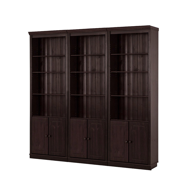 Delyliah 223cm H x 222cm W Library Bookcase, Brown