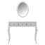 Meuble-lavabo de luxe avec miroir ovale-910379512