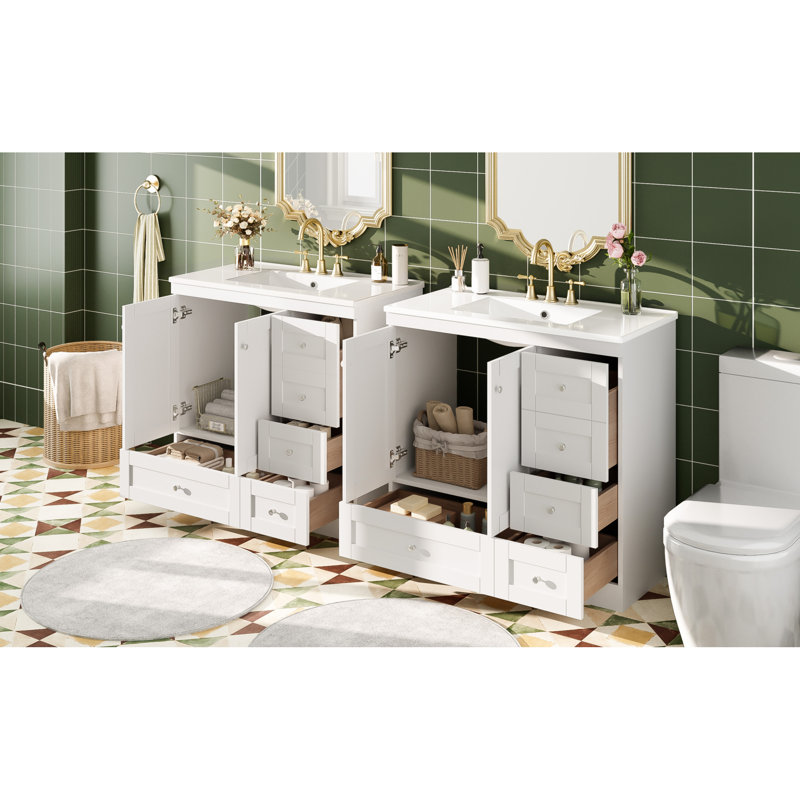 Meuble-lavabo de salle de bain en céramique