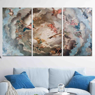 Renaissance Angel Canvas Print: Elegant Heaven Wall Art Decor,3P Wrapped Canvas