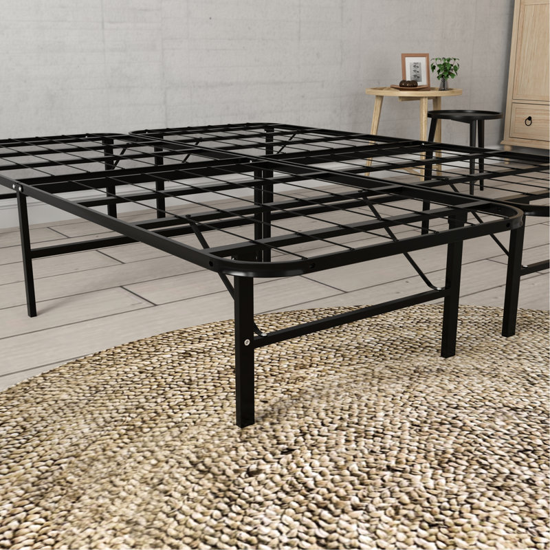 Black Steel King Platform Bed, 14 - Inch High With Improved Airflow, No Box Spring Required, 2000 Pound Load Heavy Duty Size Bed Platform, Elevated For Storage, 5 Minute Tool Assembly,