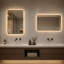Miroir de salle de bain à DEL avec éclairage 3 couleurs à intensité variable, antibuée HD, fixation murale-1071572642