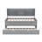 Twin Size Wooden Bed With Built-In Shelves, 3 Storage Compartments & Trundle In Grey Finish Twin-Size Captain Bookcases, Large Drawers-2002582768-2002582775