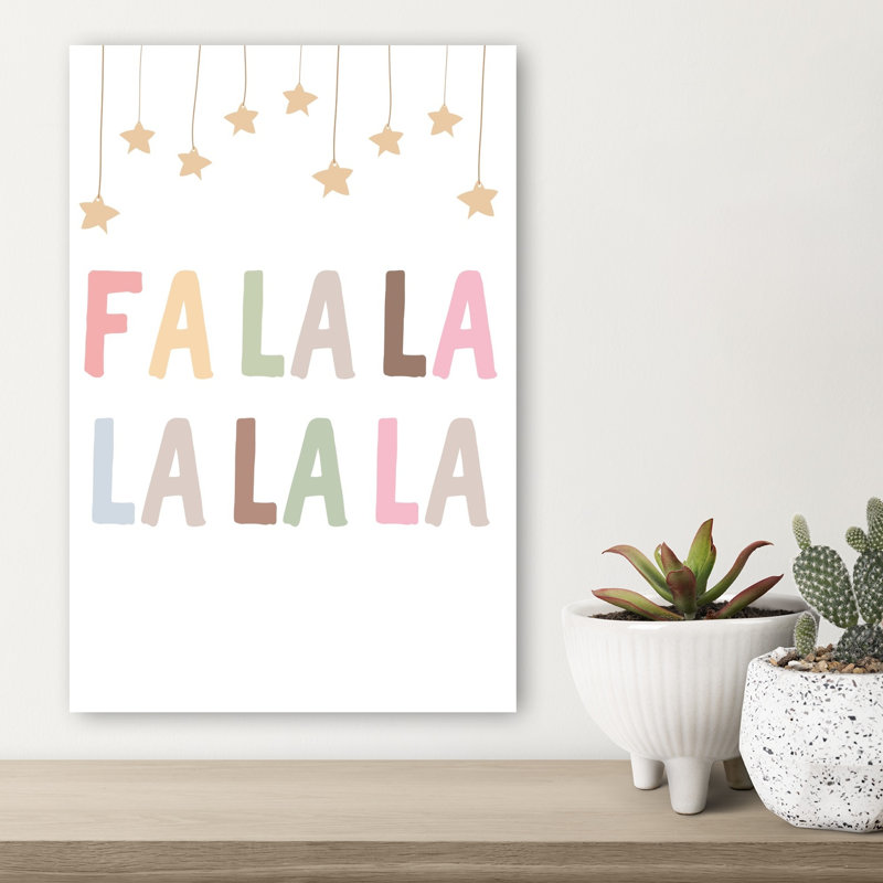 Falala Christmas Stars Colorful Whimsical Abstract Winter Landscape Wall Art Print 1 Piece Wrapped Canvas Wall Art