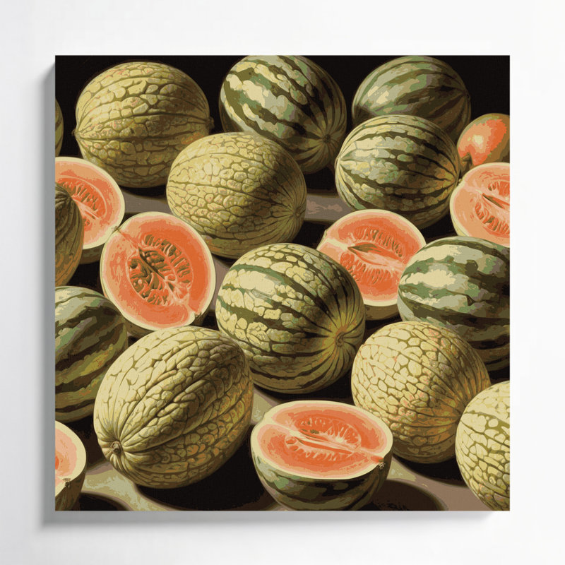 «Fruit Crenshaw Melon», art mural sur toile, H 12 po x l 12 po