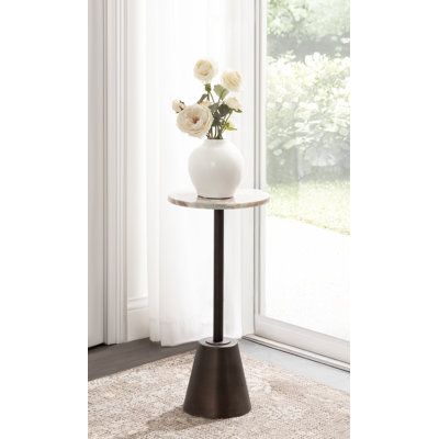 Table ronde en marbre et métal