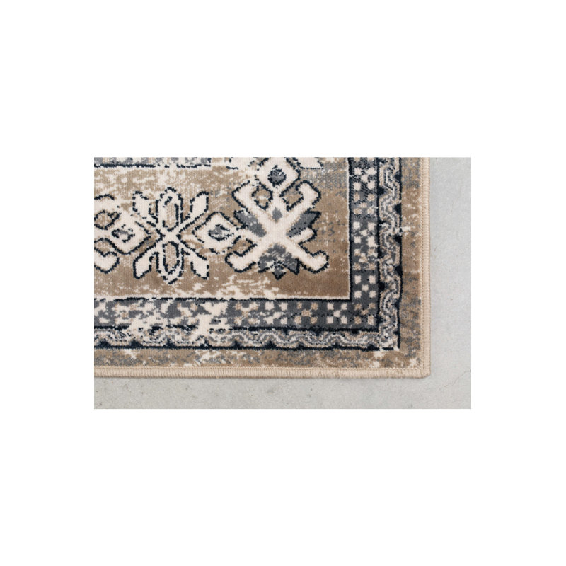 Mahal Oriental Area Rug in Gray/Brown/Beige, Rectangle 6' x 8'