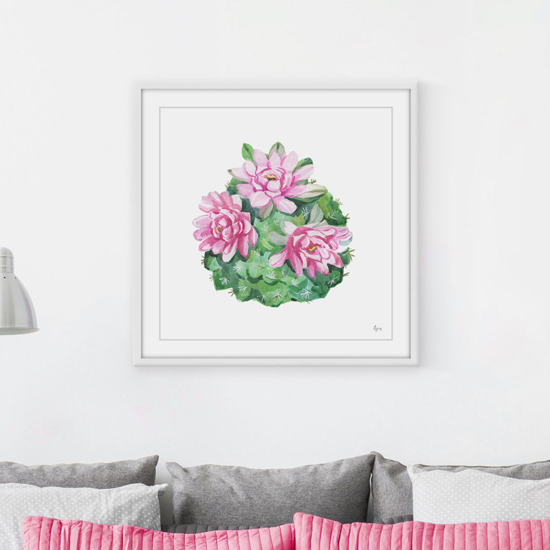 « rose beauté », reproduction de peinture à l’aquarelle encadrée, H 24 po x l 24 po x P 1,5 po