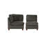 Fauteuil en tissu d'ameublement en chenille gris avec accoudoirs modulaires gris 2 pièces
