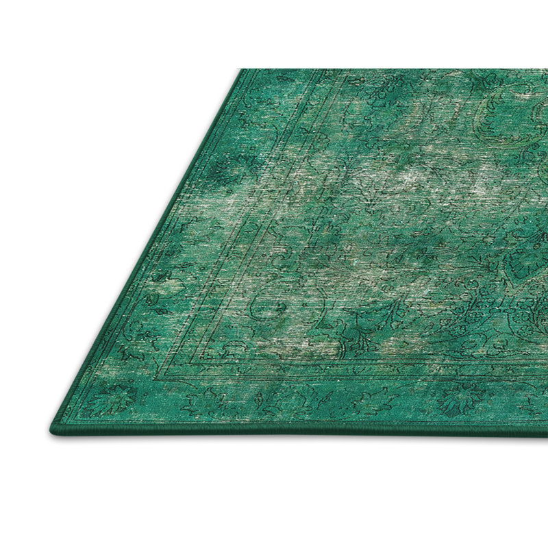Tapis vert de style oriental, Rectangle 8 pi x 10 pi