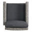 Tabouret de bar pivotant extérieur en osier 30 po avec coussin résistant à l'eau, mélange de noir et de gris foncé