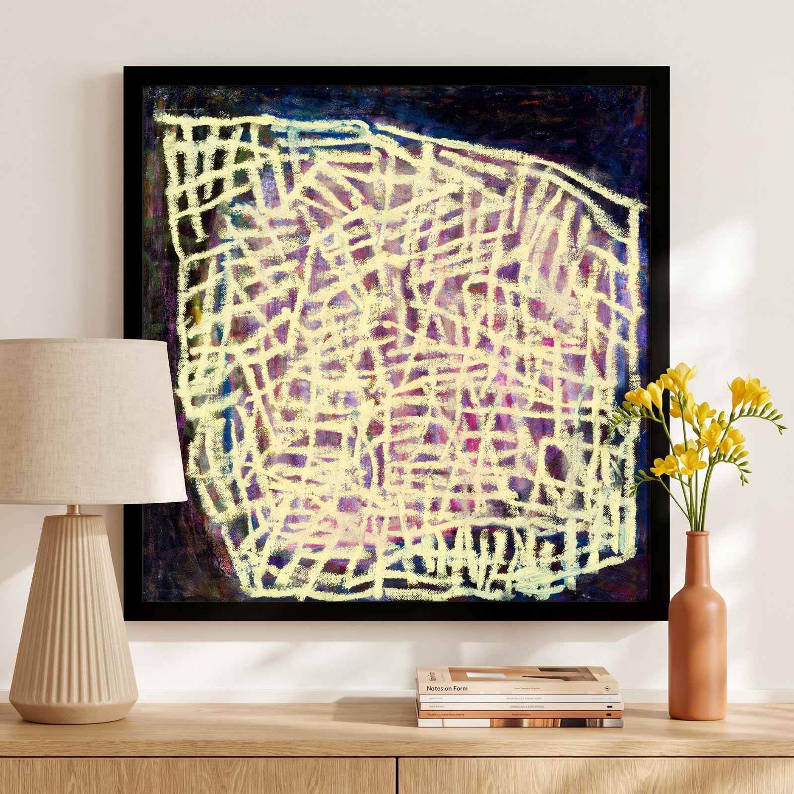Drian "Night Light" Print by Stephanie Dennis, 16" H x 16" W  x 1.25" D, Black
