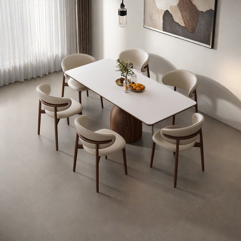Creamy Style Rectangular Dining Table, 29.5"H x 55.1"L x 31.5"W