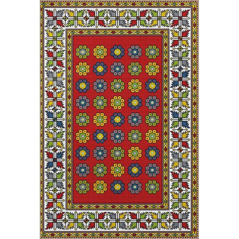 Tapis géométrique tissé à motif géométrique, Rectangle 2 pi 4 po x 4 pi