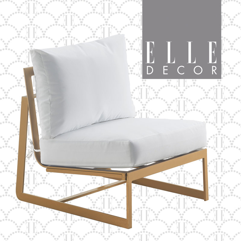 Fauteuil d'appoint sans accoudoirs Elle Decor Mirabelle, Or français