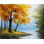 Arbres au bord du lac - reproduction encadrée avec passe-partout | Décoration intérieure-488627093-488627091
