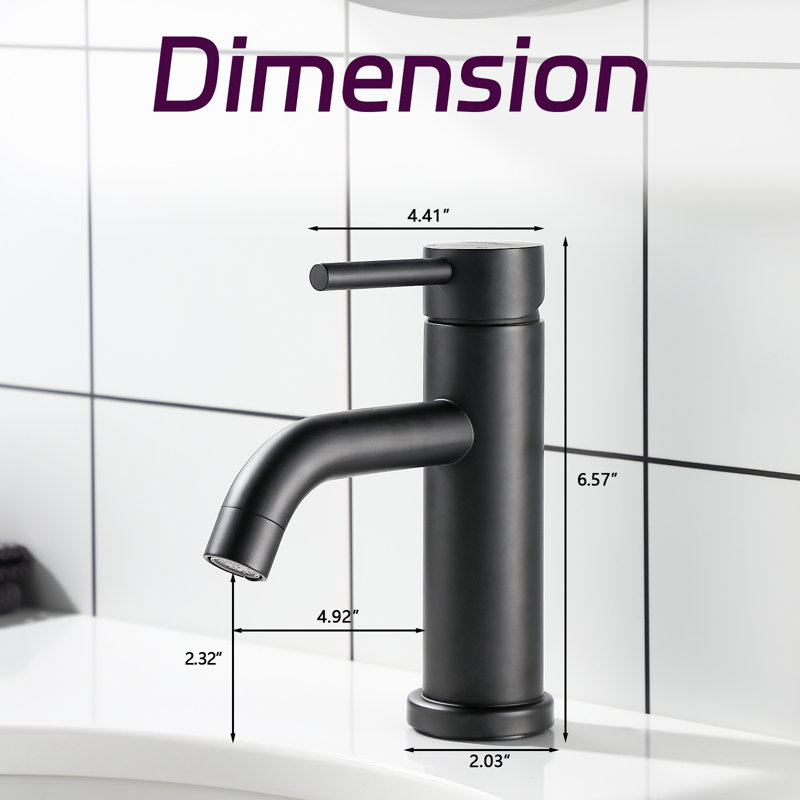 single-Handle Bathroom Faucet Set, BLACK, 6.57
