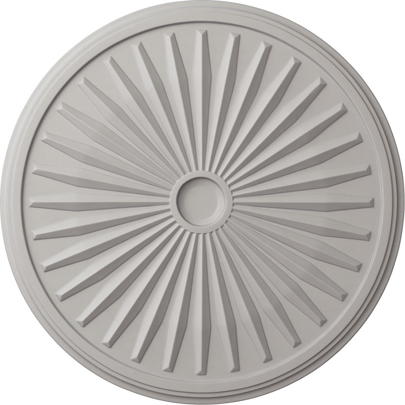 Endurathane Leandros Ceiling Medallion, 33 1/8"OD x 3 1/2"ID x 1 3/8"P (Fits Canopies up to 5"), Hand-Painted Ultra Pure White Finish