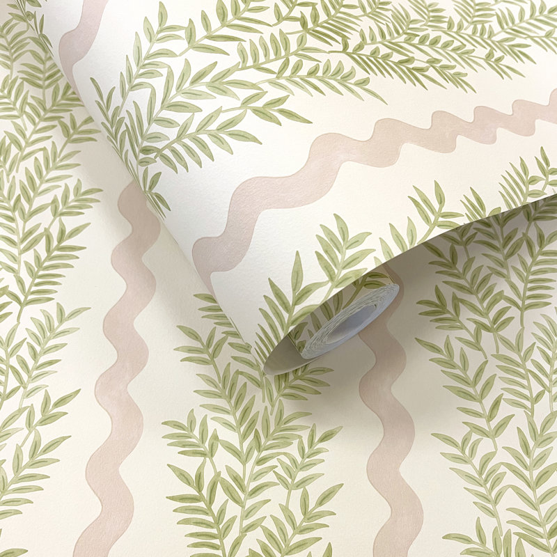 Foliage Stripe Neutral, Pink Cream