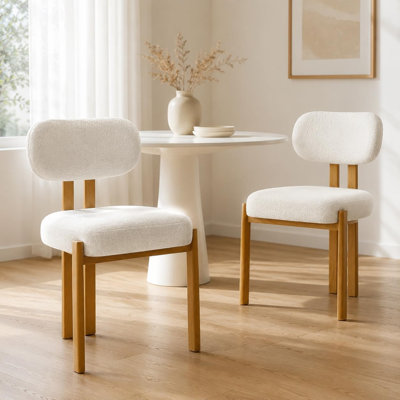 Ensemble de 2 chaises de salle à manger Aykah Mirae Boucle