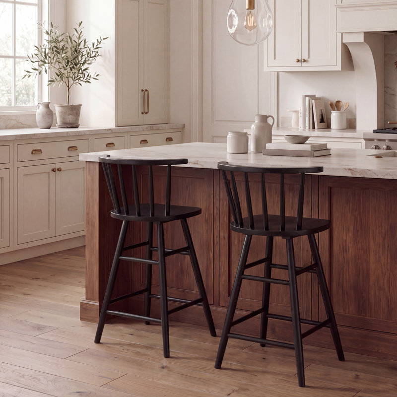 Wood Counter Stool, Black