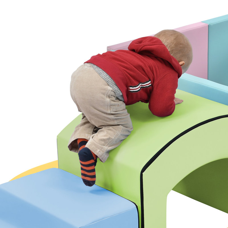 Colourful Soft Climb and Crawl Foam Playset 7 in 1, Soft Play Equipment Climb and Crawl Playground for Toddlers