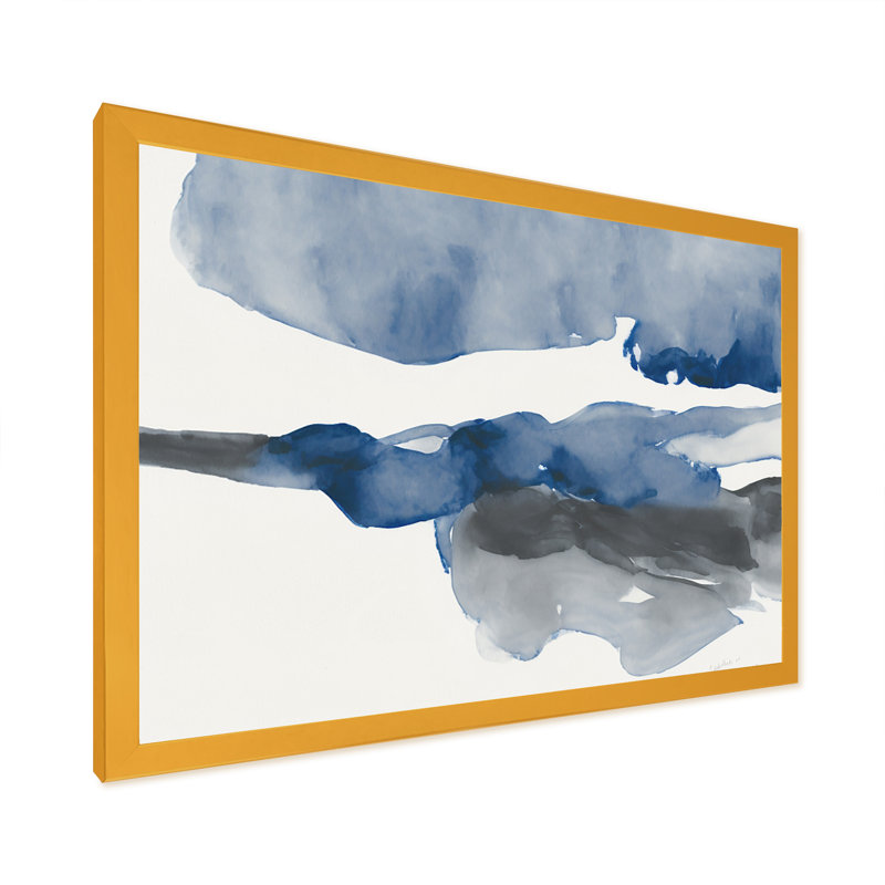 Saphir bleu nébuleux V - reproduction sur toile, Impression dorée sur toile encadrée, H 24 po x l 32 po x P 1 po
