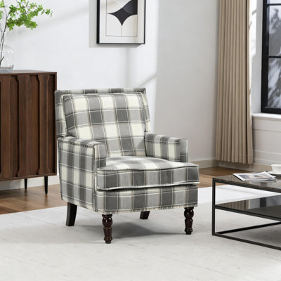 Chaise d'appoint vintage avec garniture cloutée, fauteuil classique avec pieds en bois massif