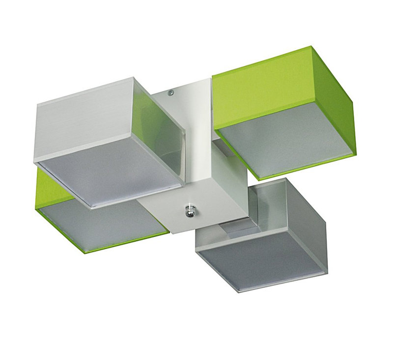 Miranda Semi Flush Mount, Light brown, Silver and green