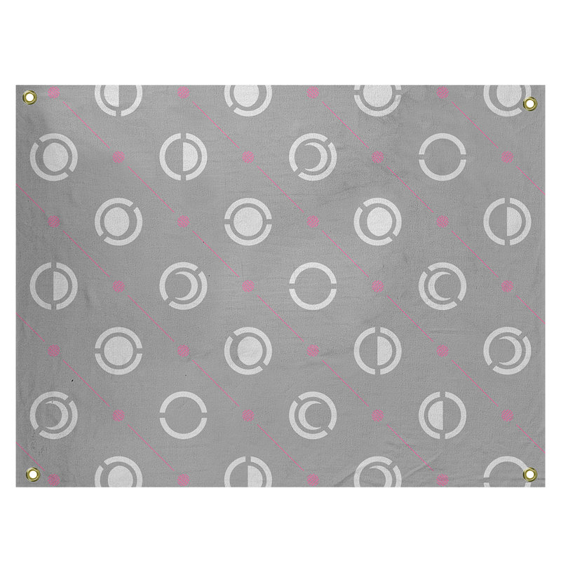 Tapisserie, H 26 po x l 36 po, Gris / blanc / rose