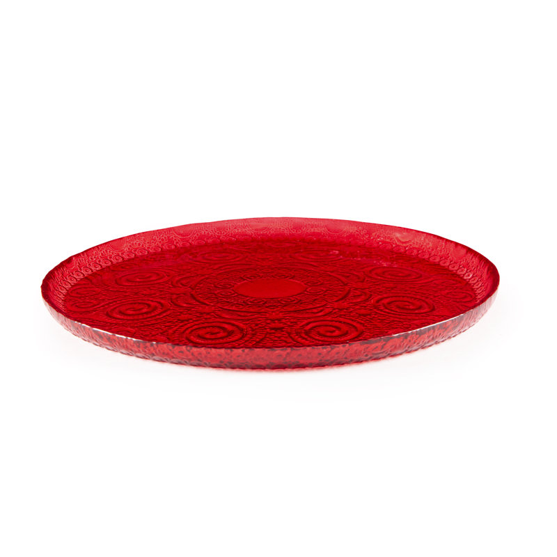 Serving Plate Arabesque Red 21 Cm, Red