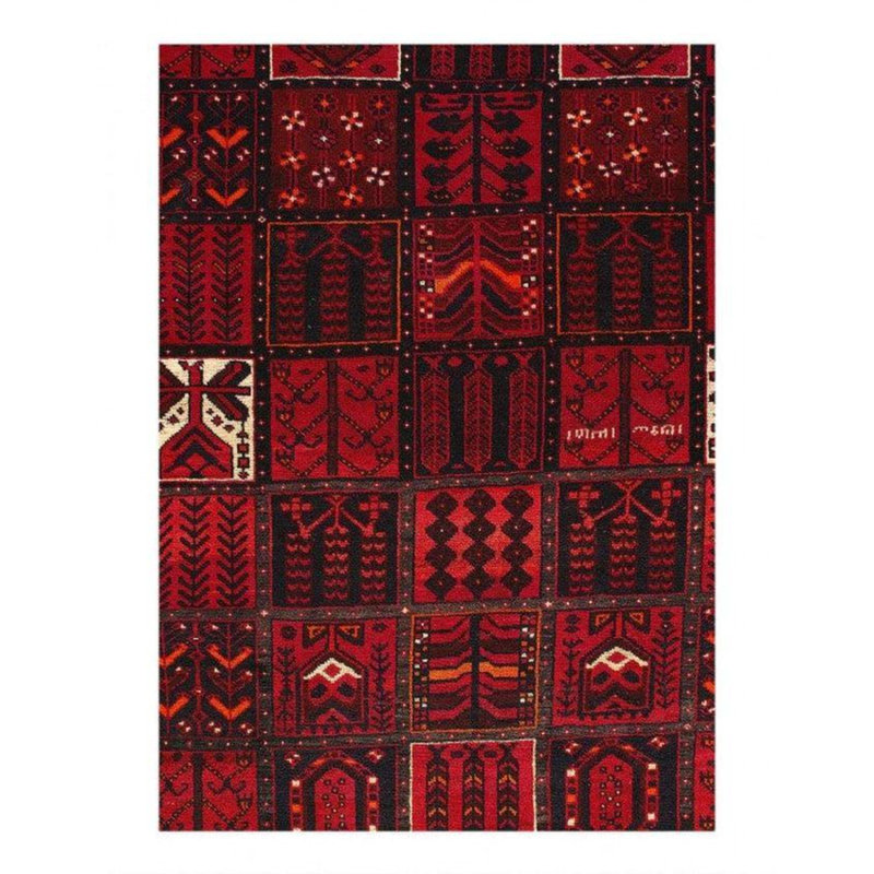 Tapis rouge marocain en laine / coton fait à la main 6 pi 8 po x 9 pi 3 po