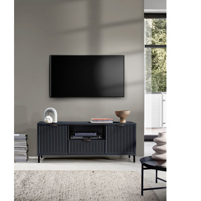Hette Unfinished TV Stand for TVs up to 50" with Fireplace Included
