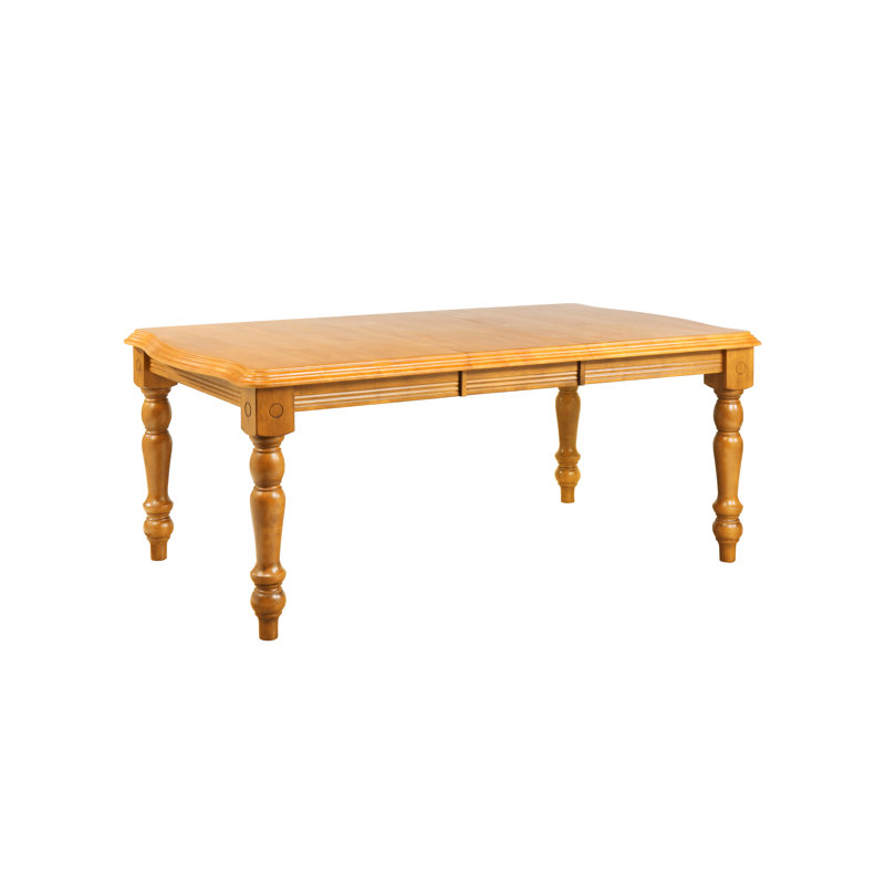 Azizi Extendable Dining Table, Rich Honey Light Oak