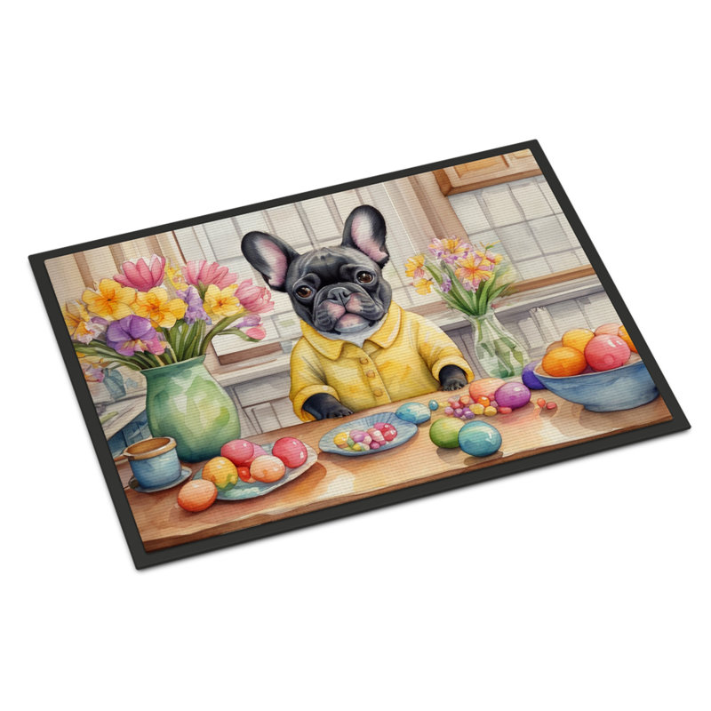 Decorating Easter French Bulldog Doormat, 18" W x 27" L
