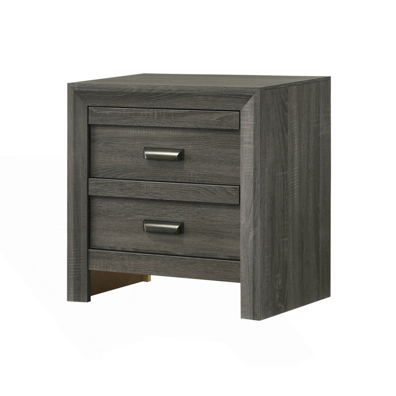 Table de chevet contemporaine 1pc avec deux tiroirs de rangement
