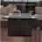 Outdoor 50,000 BTU Propane Gas Fire Table with Cover, Glass Windscreen Base, Suitable for Garden, Patio, Backyard