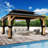 13 Ft. W X 11 Ft. D Solid Wood Outdoor Hard Top Patio Gazebo With Mosquito Netting