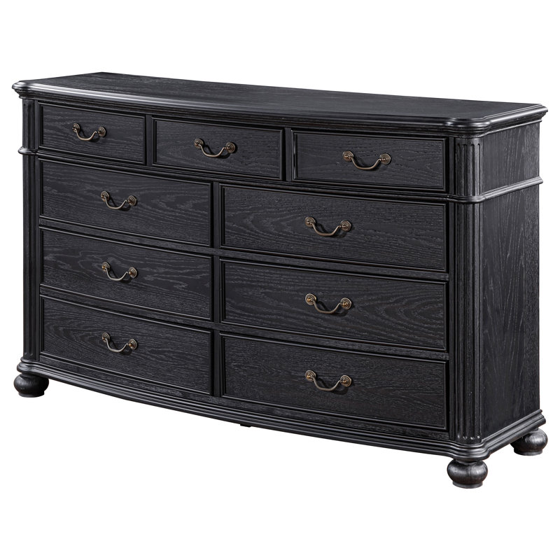 Commode de chambre à coucher 9 tiroirs Celina - noir