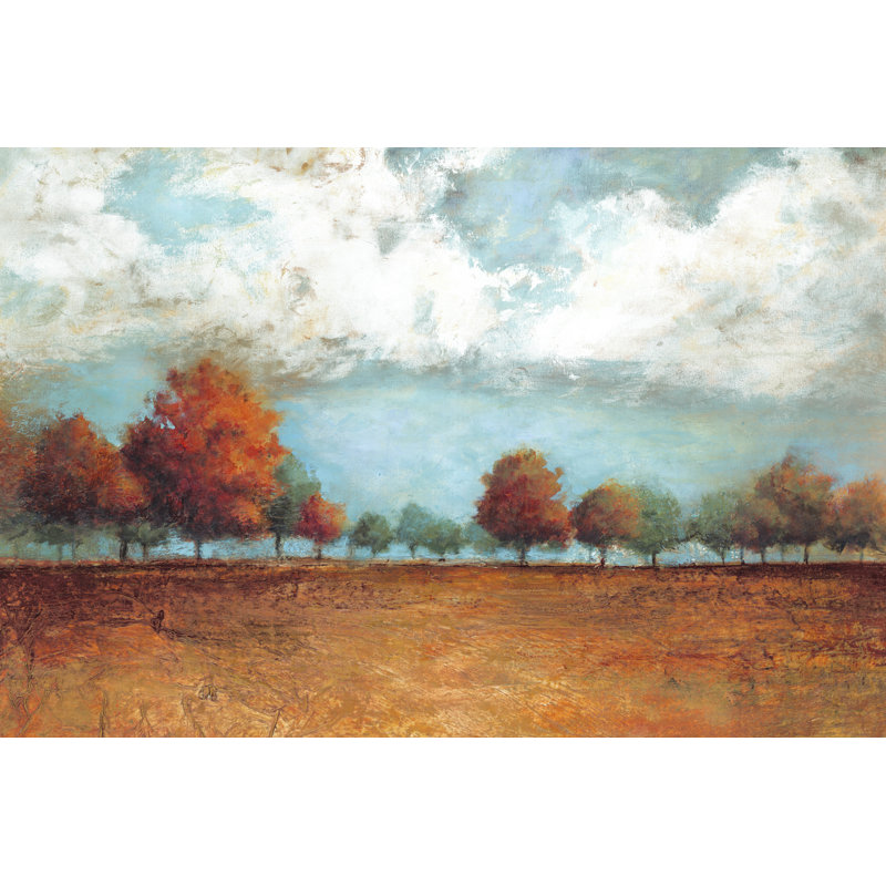 Meadow With Trees - Wrapped Canvas Painting, 30cm H x 46cm W x 3.8cm D