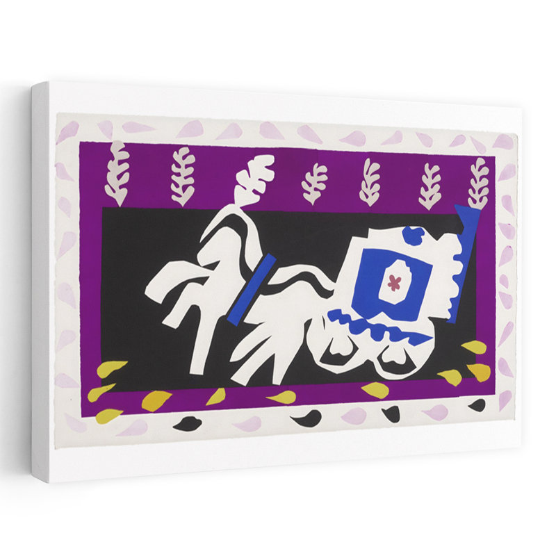 Purple Circus Horse Abstract Modern Playful Horse Landscape Nature Wall Art Print 1 Piece Wrapped Canvas Wall Art