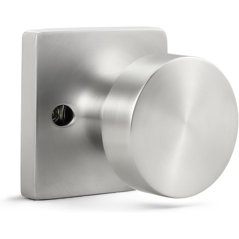 Poignée de porte à panneau carré Probrico, Faux bouton simple, Nickel brossé