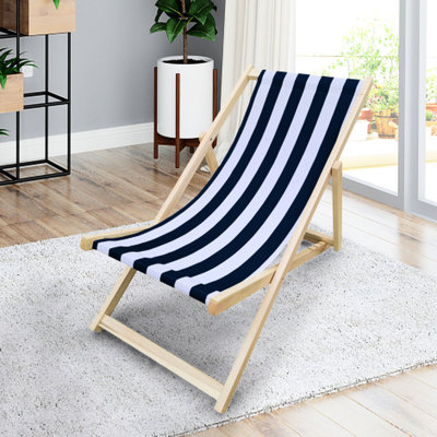 Chaise longue pliante en bois de peuplier bleu foncé pour piscine, largeur de l'emballage : 64 cm, poids : 3,56 kg, capacité de charge : 100 kg