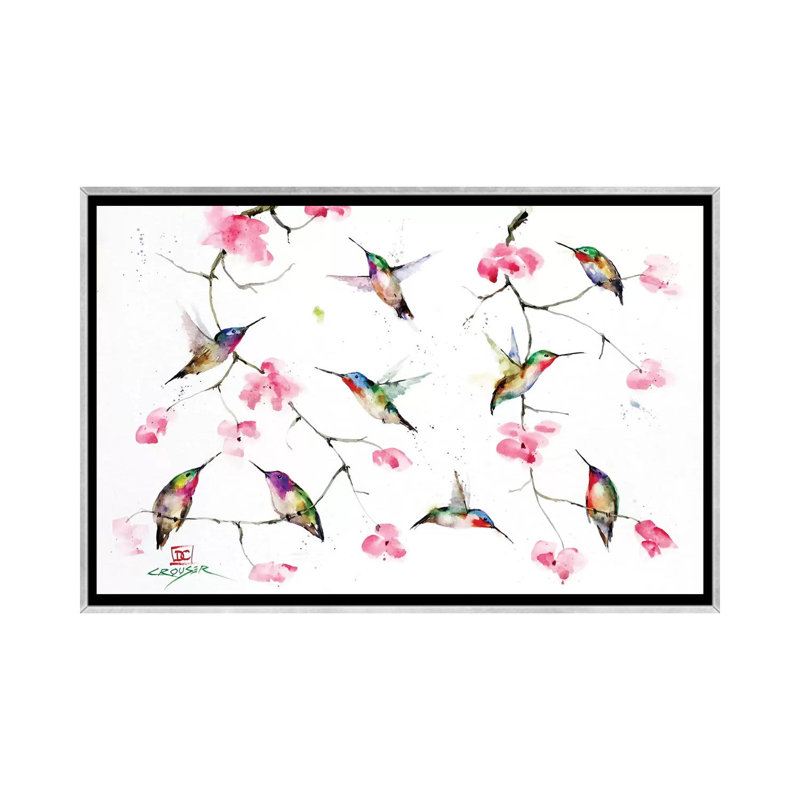Rassemblement de colibris par Dean Crouser, reproduction d’art, H 18 po x l 26 po x P 1,5 po, Pas de tapis