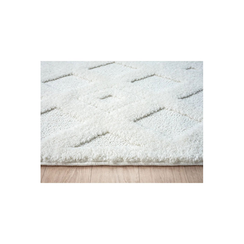 Luxurious Cream Area Rug | 100% Polypropylene, 1.7 cm Pile Height | Machine Woven, Non-Slip Dot Underside, Antibacterial | Perfect for Living Room, Bedroom & Dining Areas, Easy to Maintain