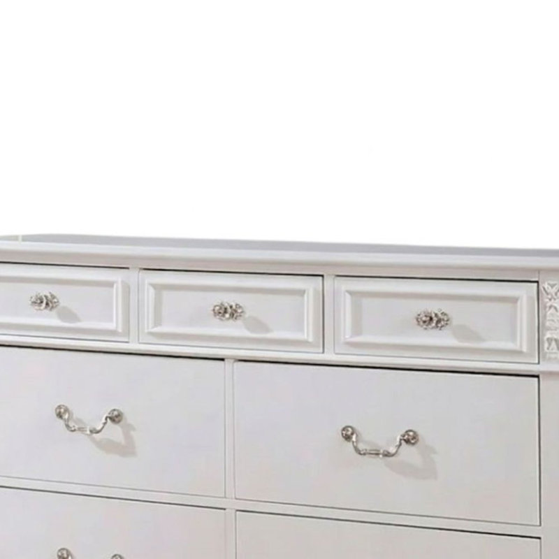 7 tiroirs Virgil Commode blanche