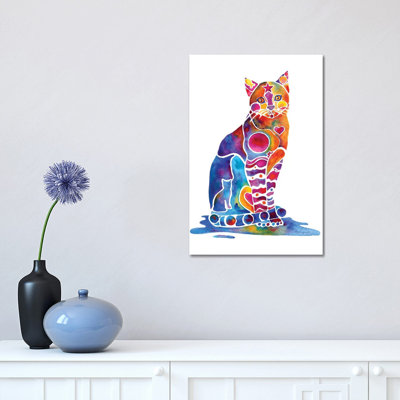 Carley Cat par Jo Lynch - peinture sur toile tendue